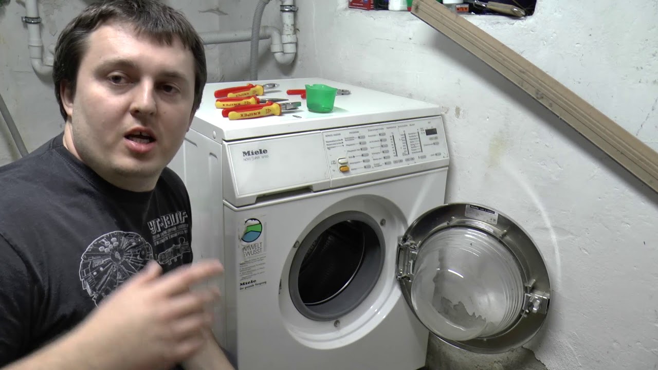Wasserablauf prüfen Miele W933 Pumpe defekt Teil1