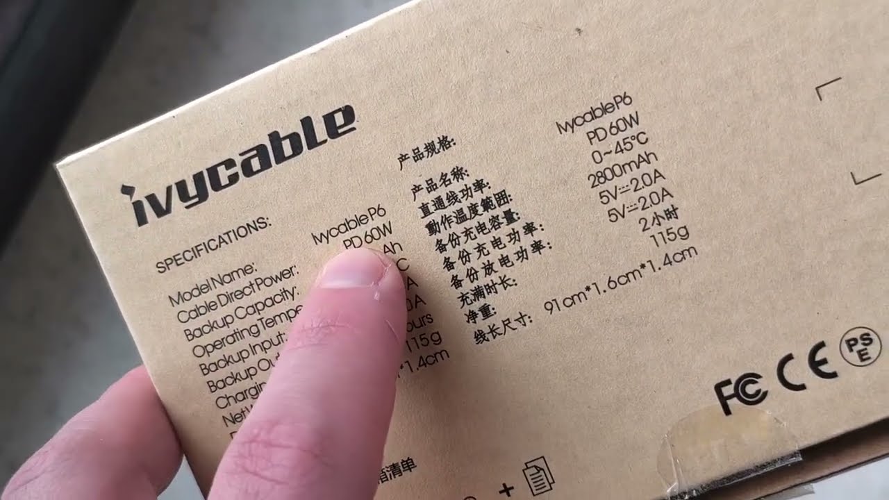 Review IVYCable P6 - cable+powerbank 2 in 1 (60W/3000 mAh)