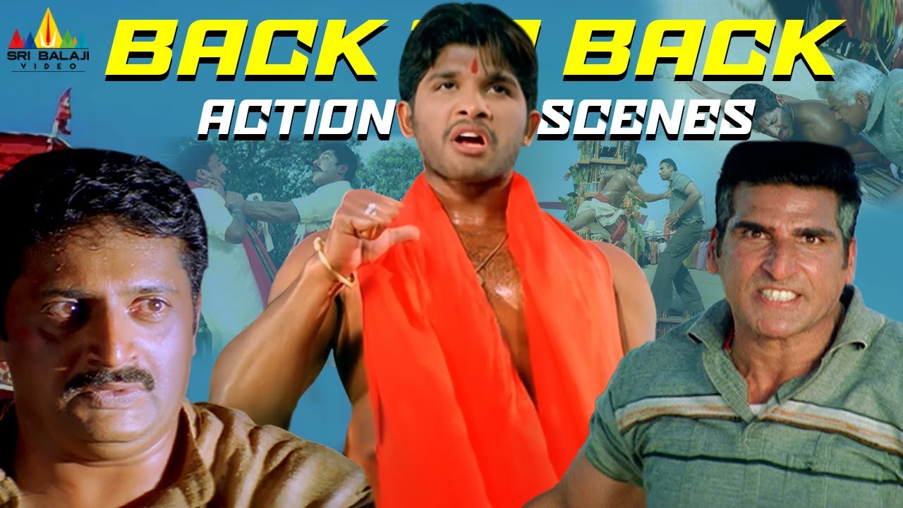 Allu Arjun's Action Scenes Back to Back | Bunny | Telugu Movie Scenes | Prakash Raj | Sarathkumar