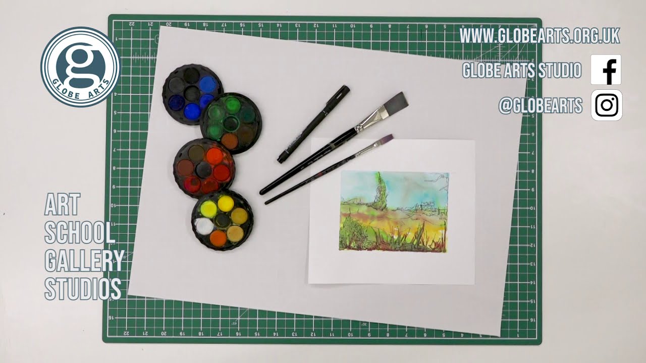 How To: Wash and Line using watercolour paints and fineliner pens