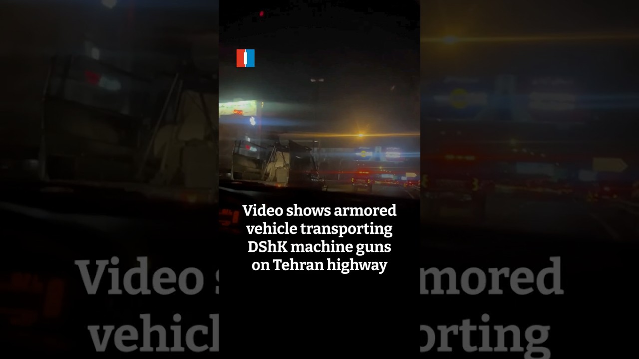 Video shows armored vehicle transporting DShK machine guns on Tehran highway