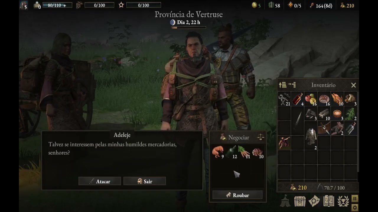 Wartales – primeiros pontos em comer cimento (conhecimento) | Gameplay Ep 2