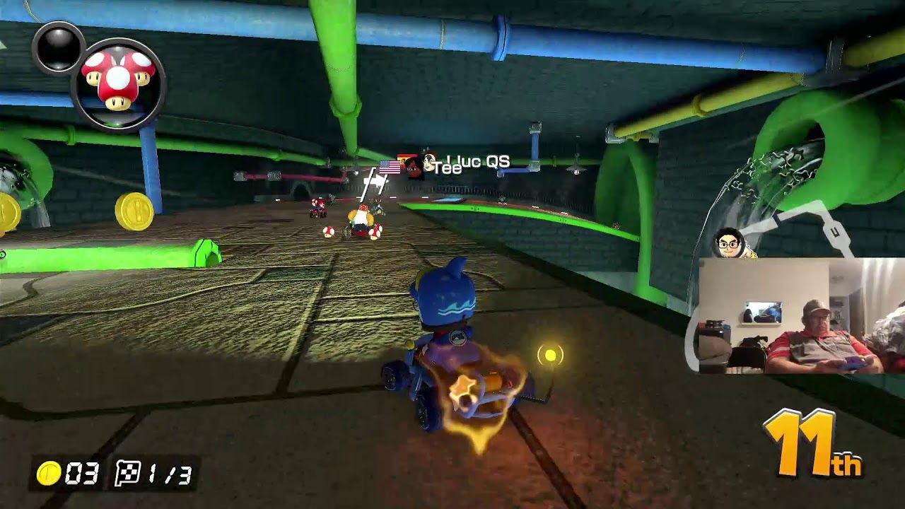 Playing Mario car 8