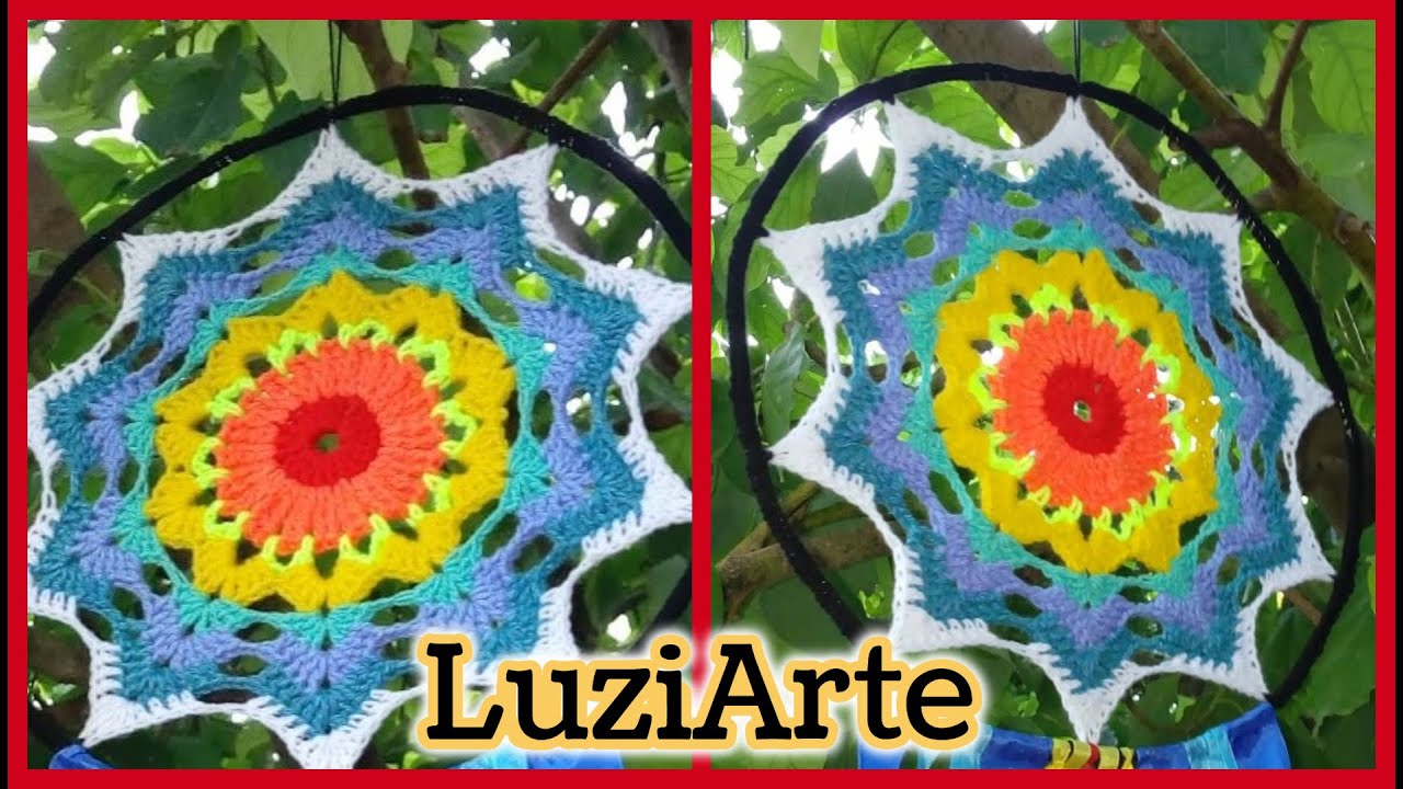 ❄️ Atrapasueños 🌈 Mandala 7 Chakras a Crochet/Ganchillo💓 #27 💓Parte 1: Cómo Tejer con Sobras de Lana