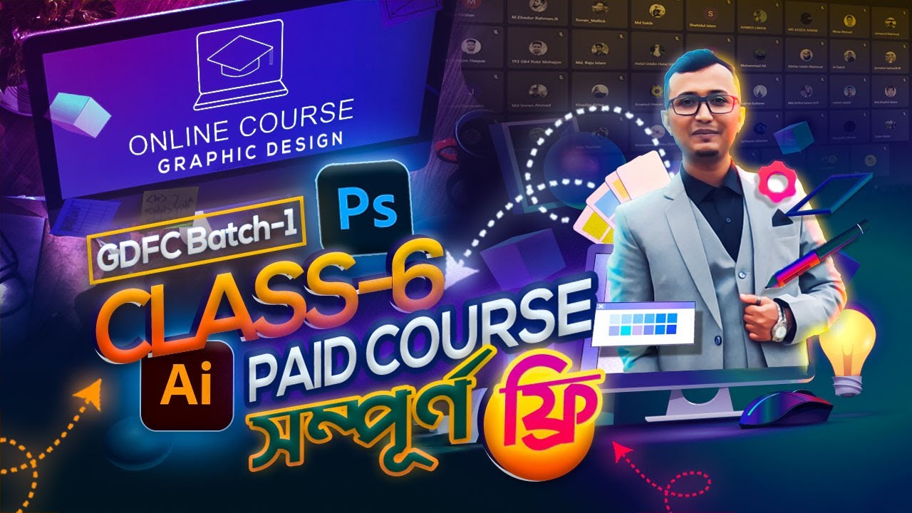 Graphic Design Online Live Class | Batch-1 | Class-6 | Photoshop | Olpo Shikhi Dot Com