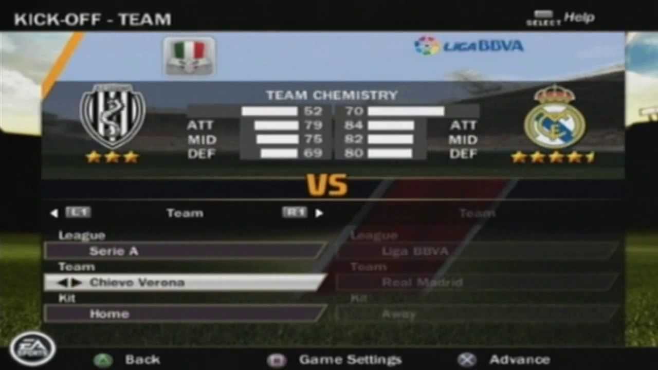 FIFA 12 PS2 Menu, Teams & Extras HD