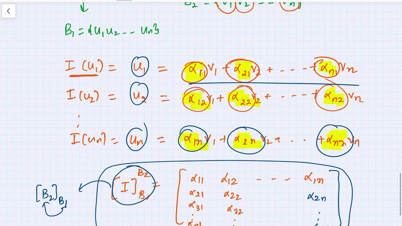 Lecture 71: Linear Algebra ( Change of basis matrix )