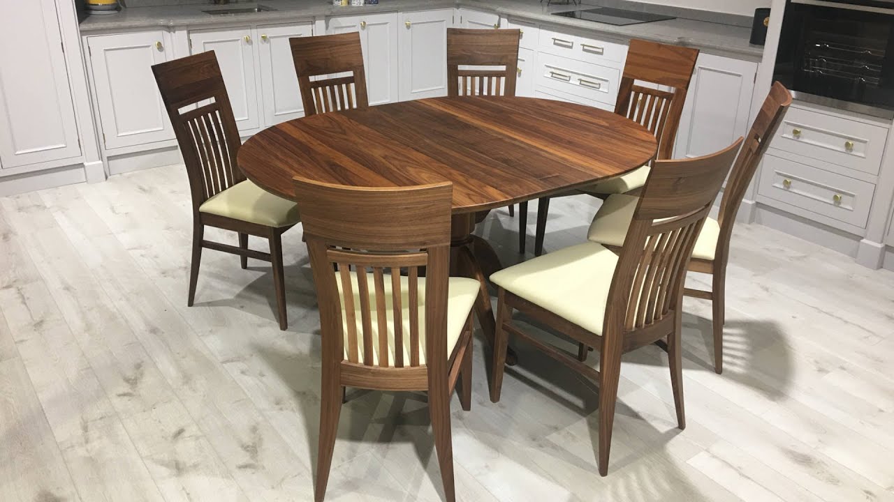 Walnut Round Extending Flip Top Table-NEW
