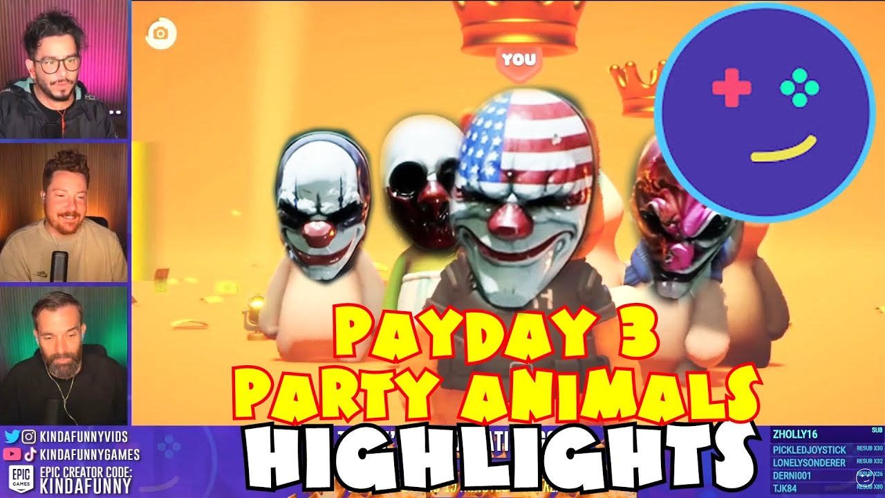 Payday 3 & Party Animals with Bruce Greene (Kinda Funny Games Stream Highlights)
