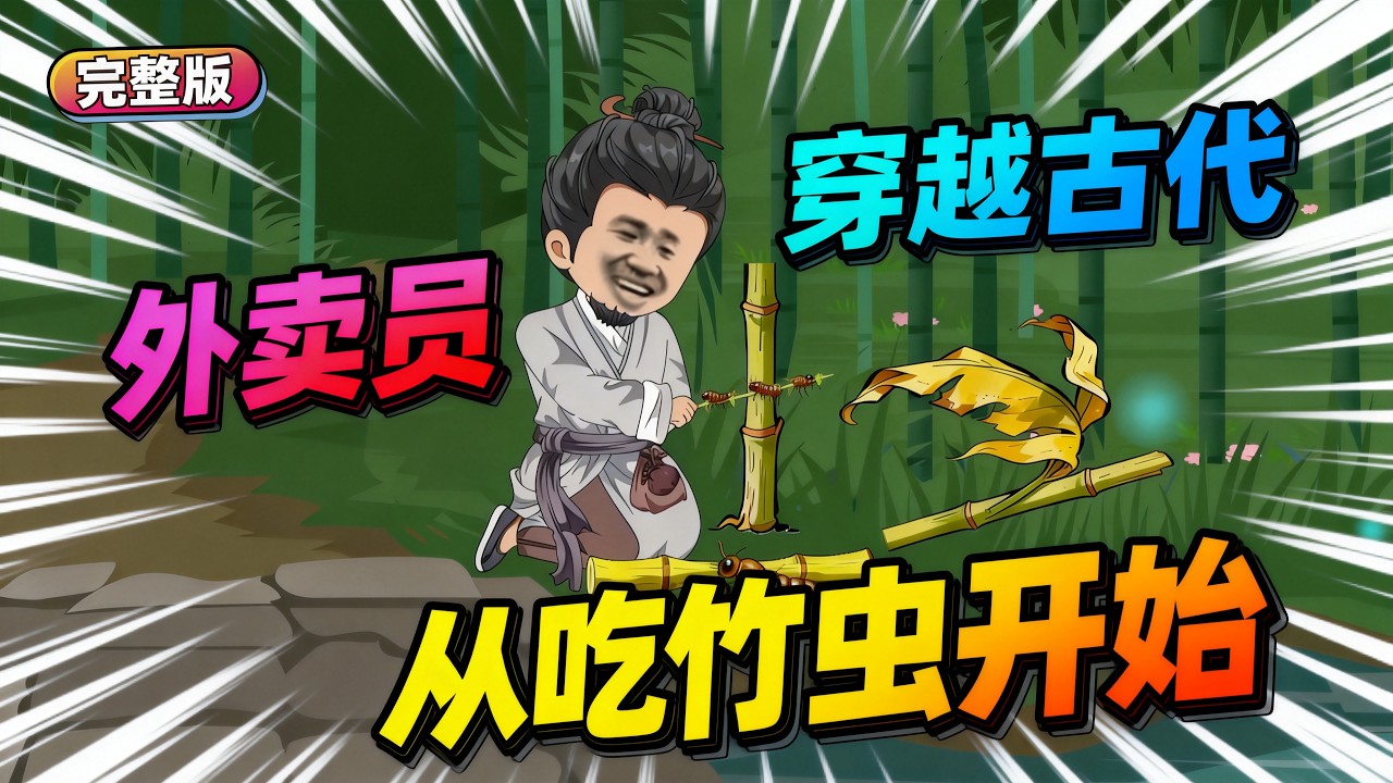 【一口气看完】外卖员穿越古代，为了让孩子吃饱饭，他凭着前世生存技能开挂：捉竹虫、制卤肉，一锅猪头肉香飘十里，硬是在乱世中挣得第一桶金！#夜一漫谈 #大虞第一狠人，从吃竹虫开始