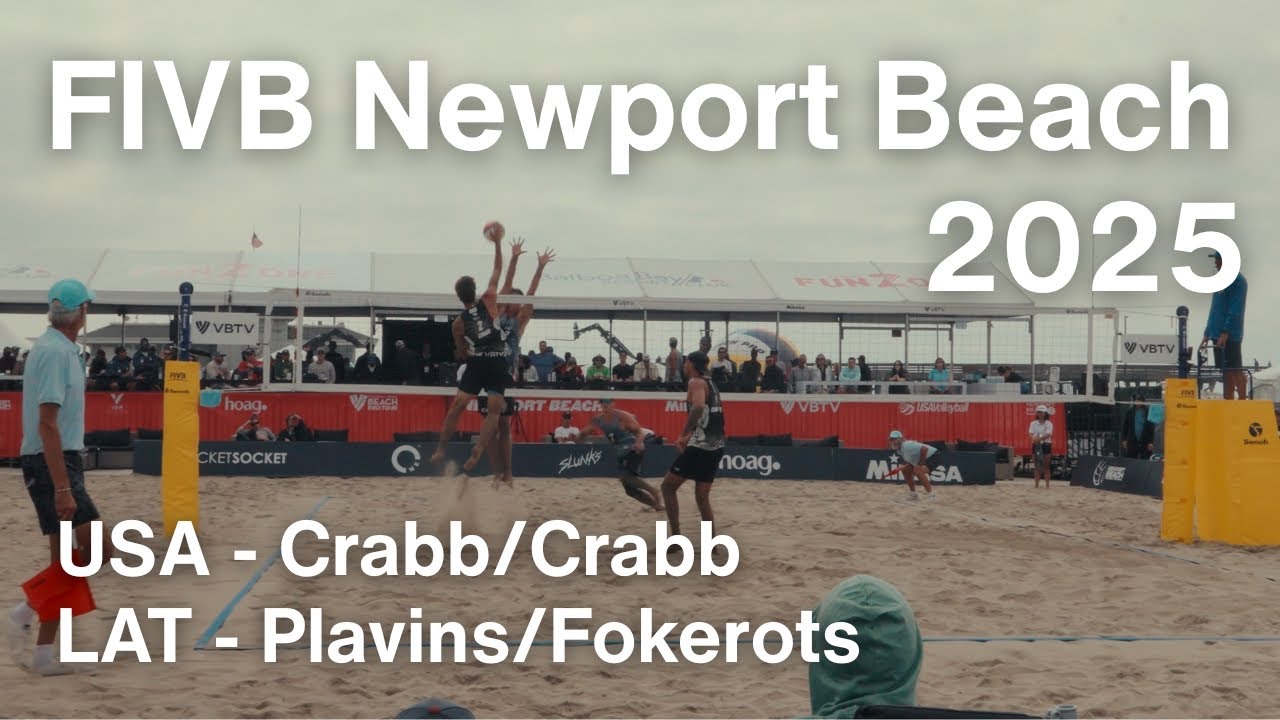 Crabb/Crabb vs Plavins/Fokerots (LAT) | Set 3 | Newport Beach FIVB 2025