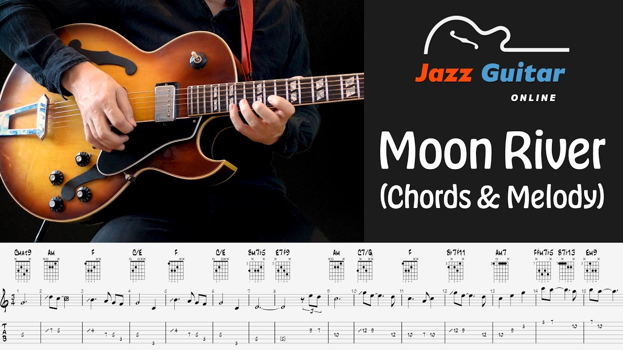 Moon River (Henry Mancini/Audrey Hepburn) - Easy Jazz Guitar Chords & Melody
