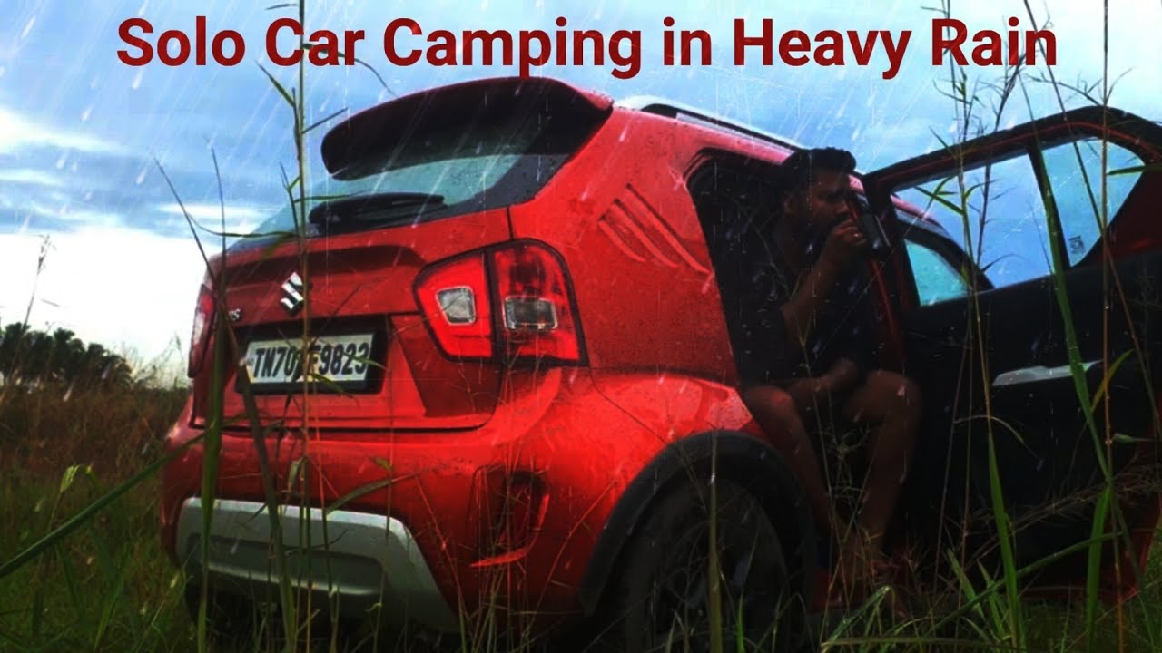 Car Camping in HEAVY RAIN🌧 / Staying in small Car/ My longest Video Ever