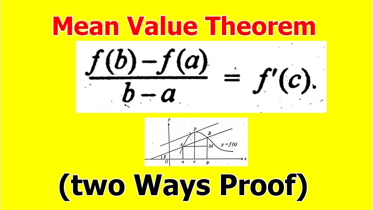 Mean Value theorem Proof (Calculus)