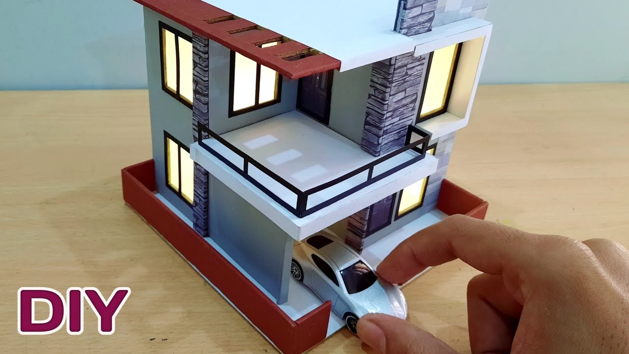 How To Make Beautiful Cardboard House With Led Lights | Cardboard House Making Easy