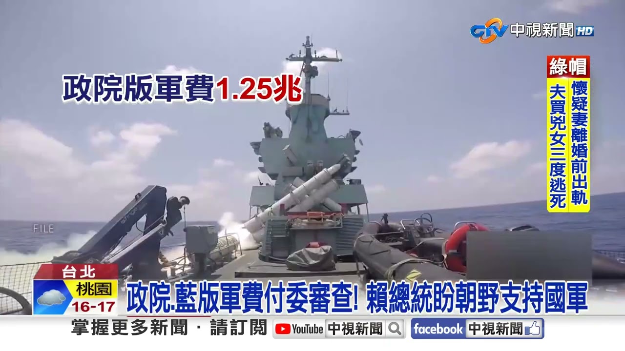 政院.藍版軍費付委審查! 美向我調撥