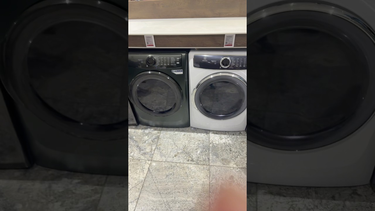 Electrolux/Frigidaire front load gas dryers alpine green and white