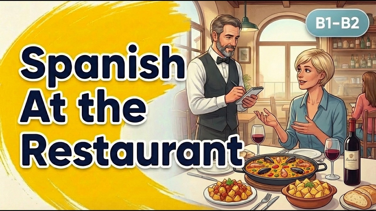 🎥 Learn Spanish At the Restaurant | Intermediate - Spanish B1-B2