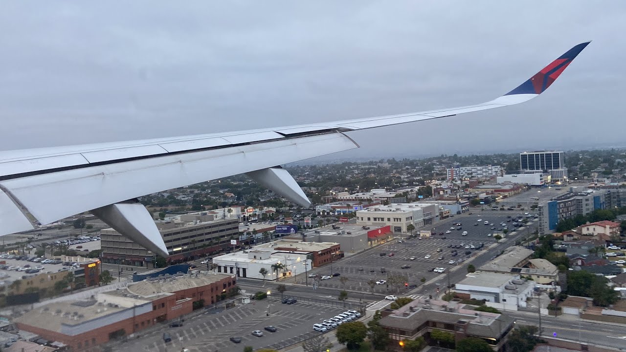 Delta Airlines Airbus A350-900 Beautiful Morning Landing at Los Angeles (LAX)