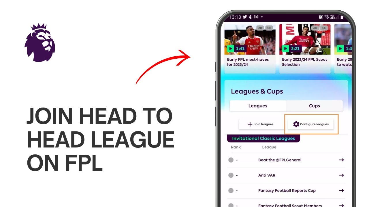 How to Join Head to Head League on FPL | Fantasy Premier League Tutorial