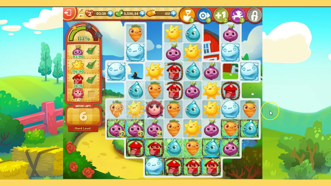 Farm Heroes Saga Level 1690 3 Stars NO companion