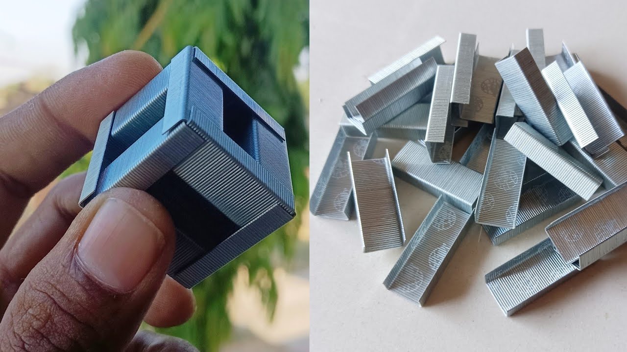 How to make Cube out of Stapler Pin Step by step (make easy)✨💎