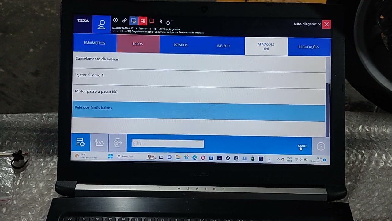 texa txb (36.0.3.a, mapa 5099) x obdstar MS50 (versão 31.24) Yamaha n-max 160 (vídeo 1 )