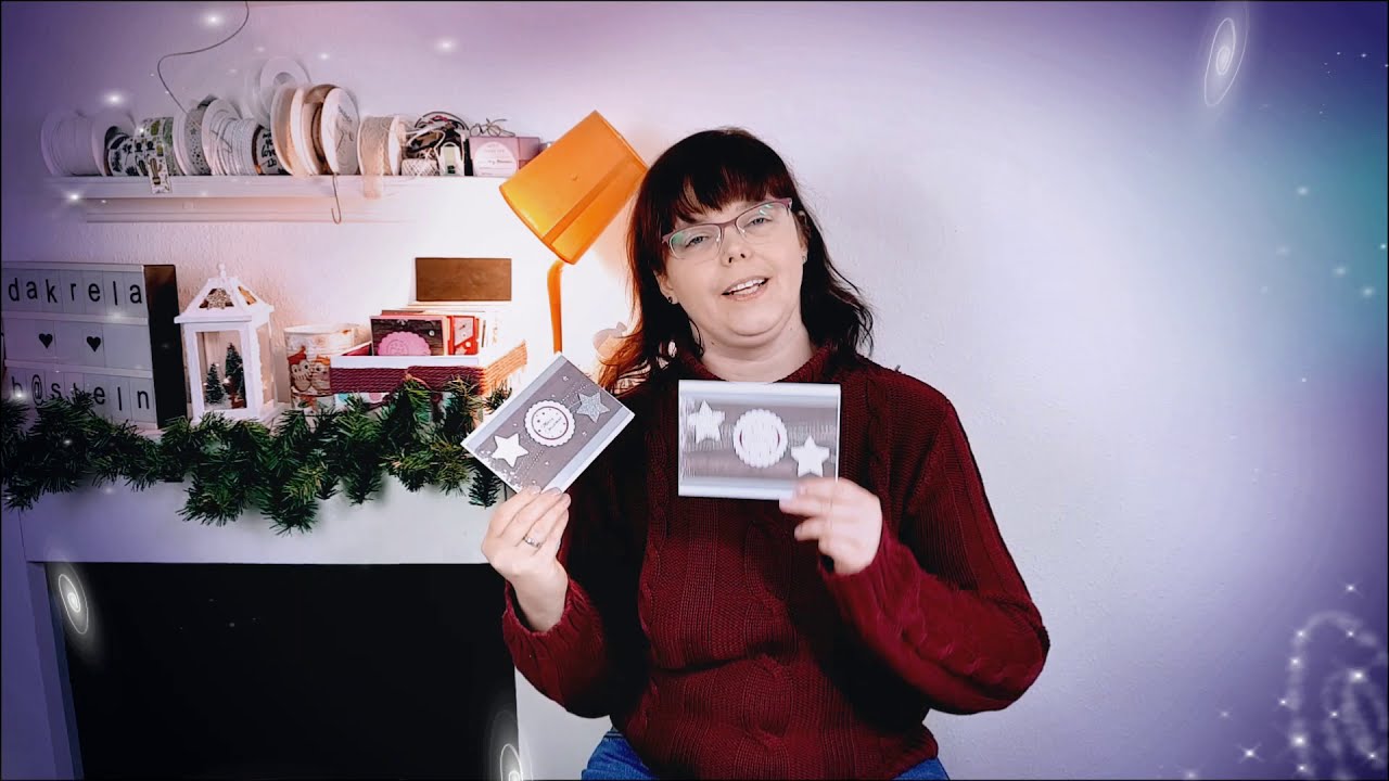 Weihnachtskarte mit Glitzer-Sterne selber basteln [ Anleitung ]