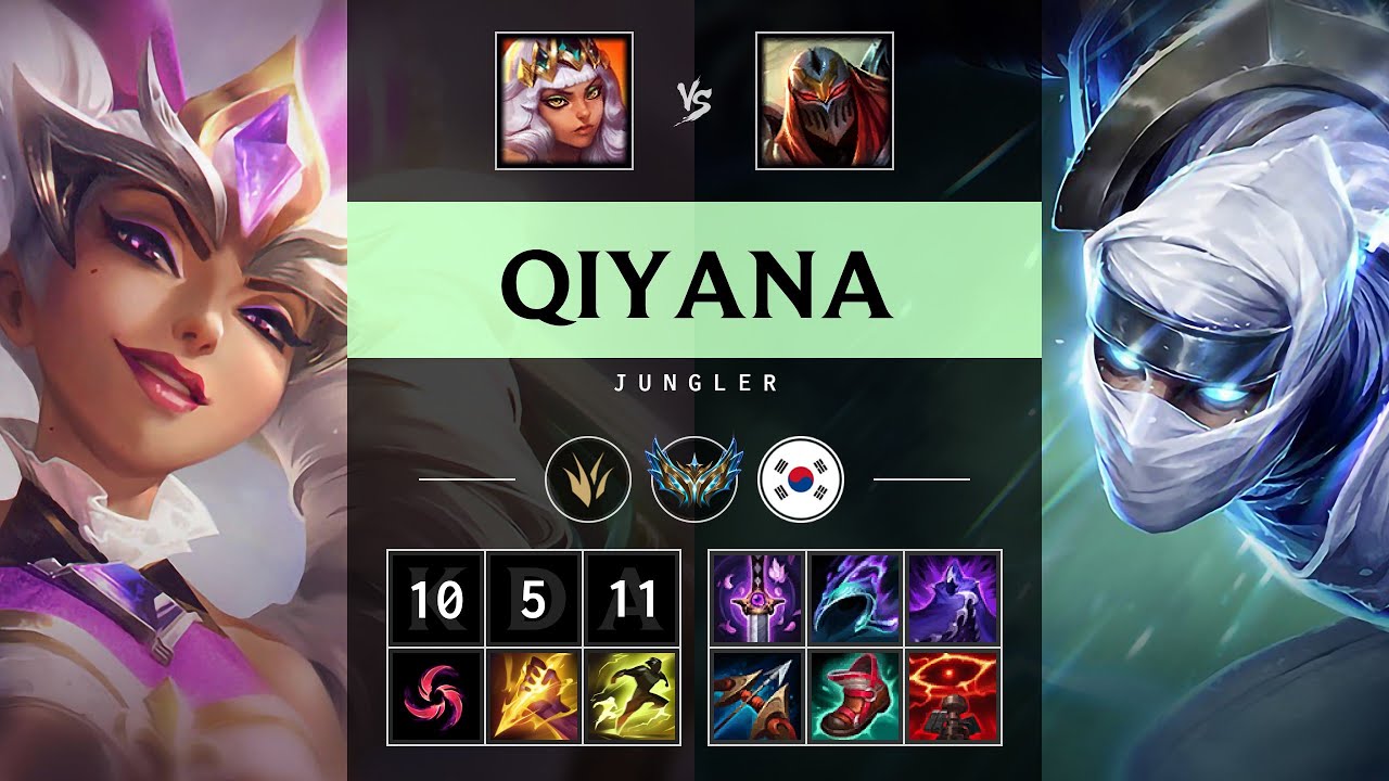 Qiyana Jungle vs Zed - KR Challenger Patch 25.16