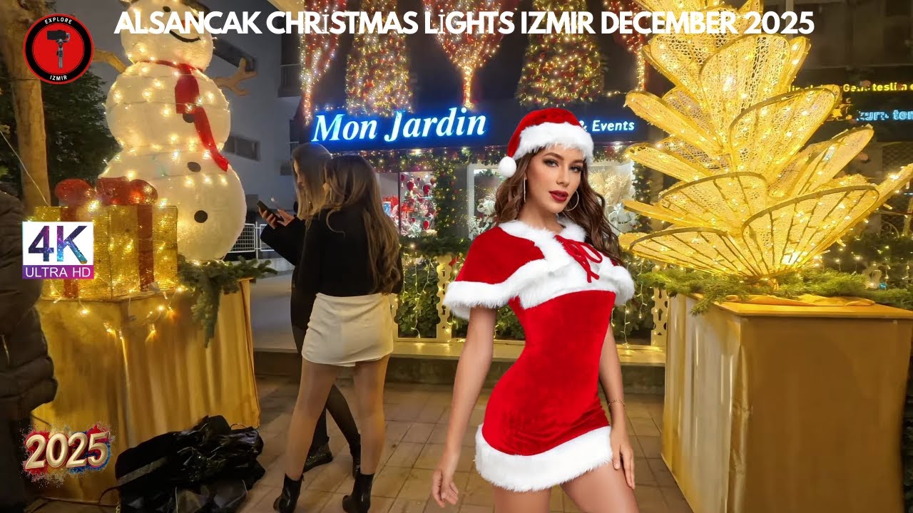 Izmir Alsancak Christmas 2025 Walking Tour | 4k UHD 60fps