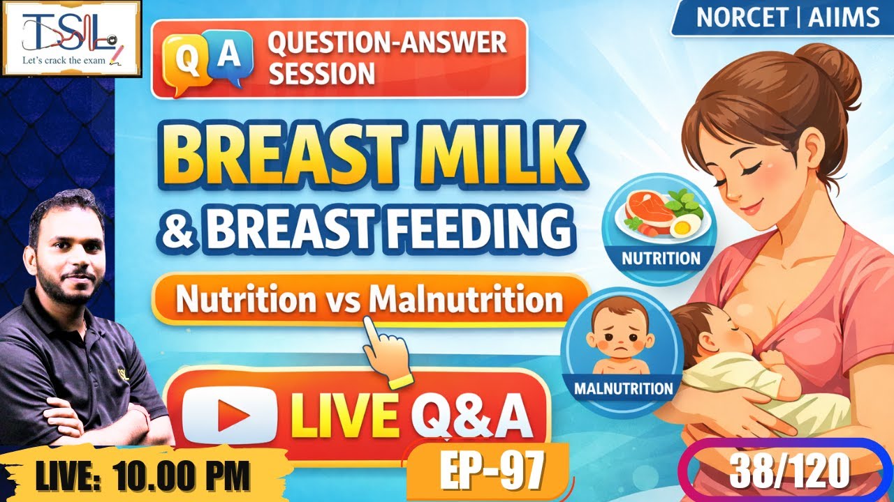 Breast Milk Storage & Breastfeeding | Nutrition  | Ques-Ans Session | NORCET AIIMS (Ep -97)