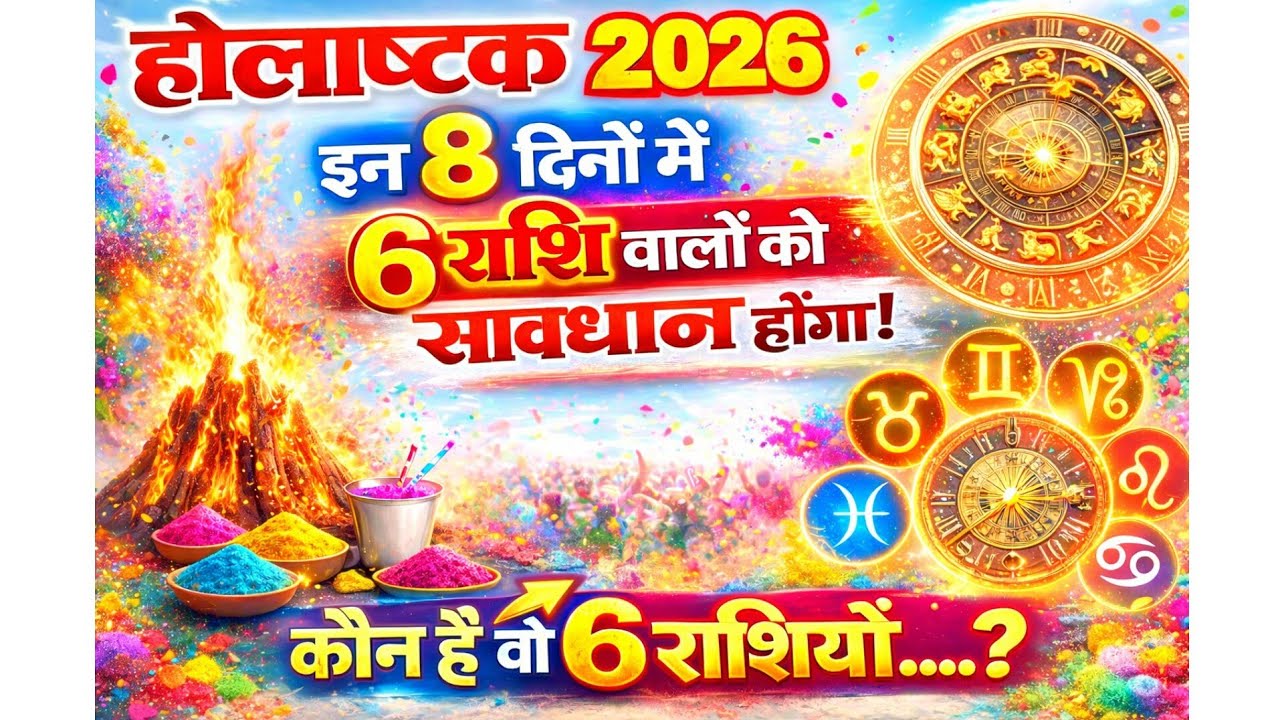 होलाष्टक इन 8 दिनों में 6 राशि वालो को रहना होगा सावधान | Astrology Rashifal holashtak 2026