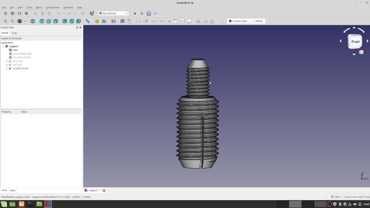 Ma technique pour générer les filetages avec FreeCAD pour l'impression 3D