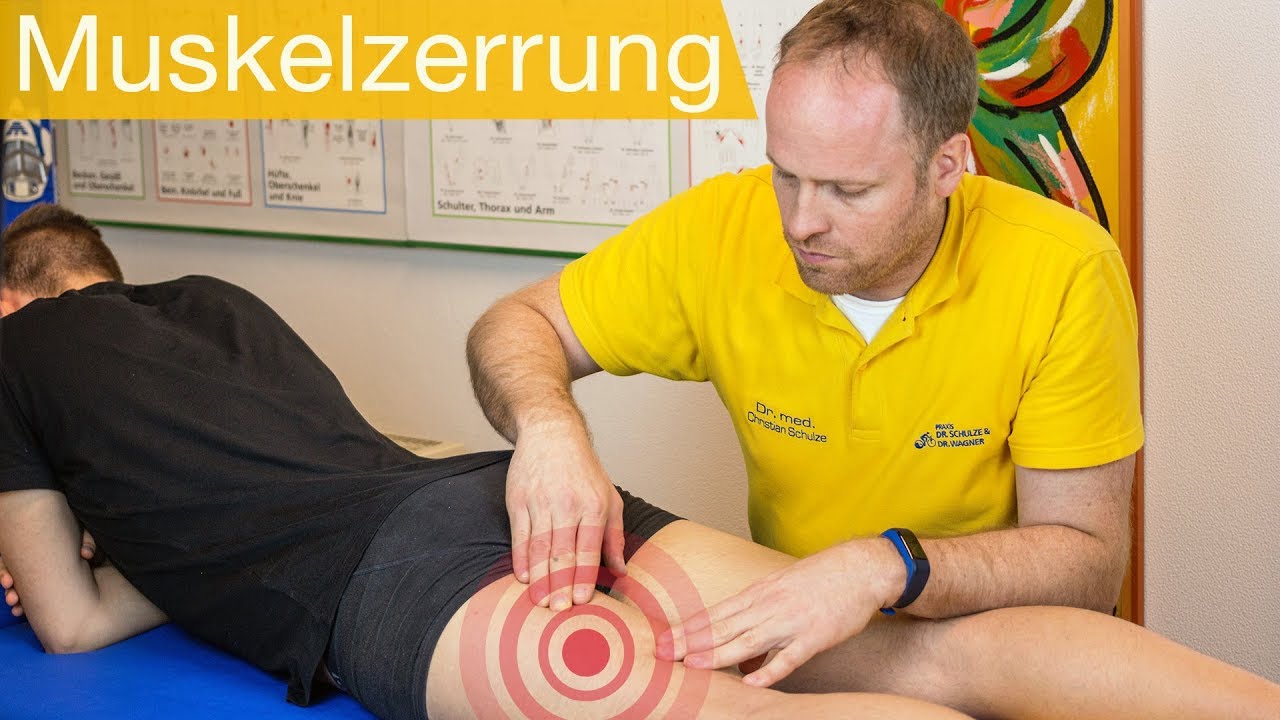 Oberschenkelzerrung - Muskelfaserriss: Untersuchung | Behandlung (Tapen)