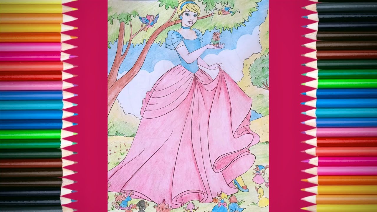Cinderella princess Color Pencil Coloring Book