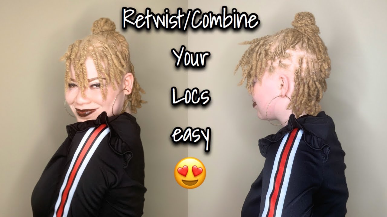 D.I.Y. Retwist/Combine Your Locs | 1 year Loc Progress #locs #naturalhair #naturallocs