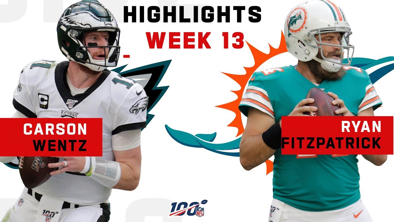 Wentz vs. Fitzpatrick 3-TD QB Battle | NFL 2019 Highlights