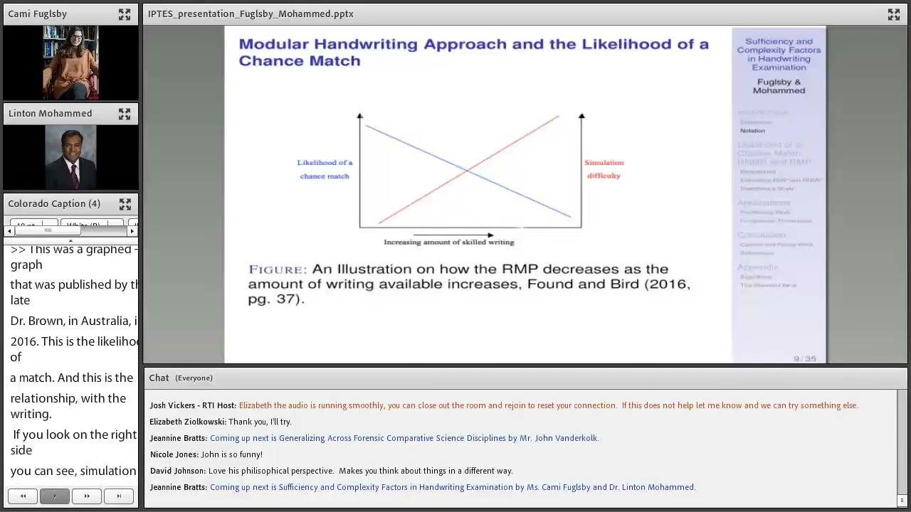 Sufficiency and Complexity Factors in Handwriting Examination