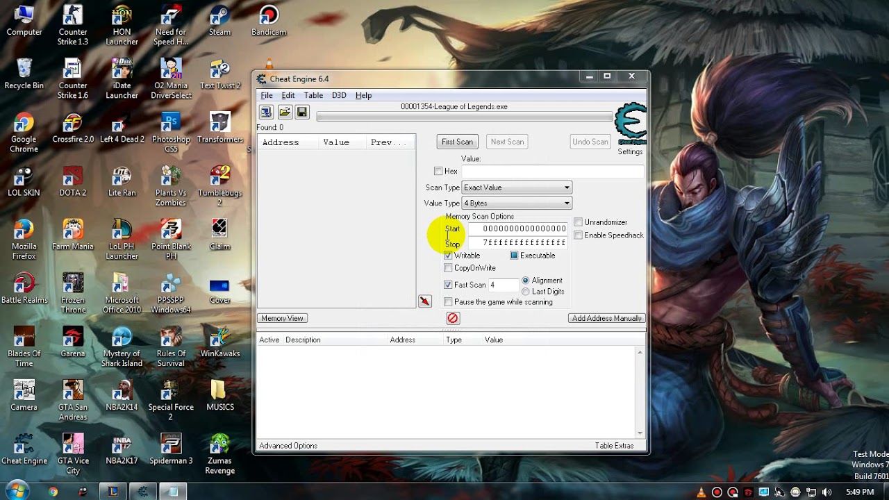 LoL how to ZoomHack using Cheat Engine 6.4