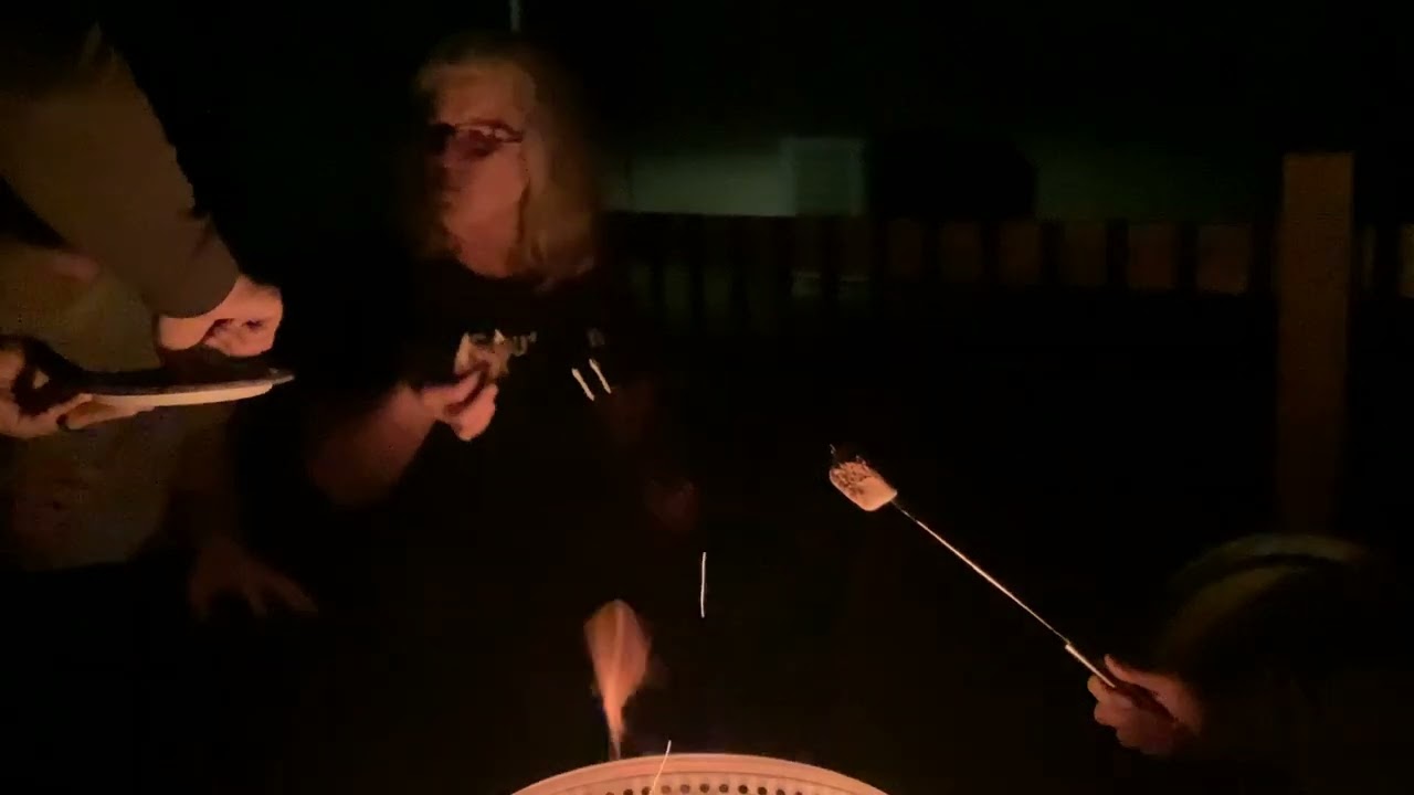 Big fire pit and marshmallows 