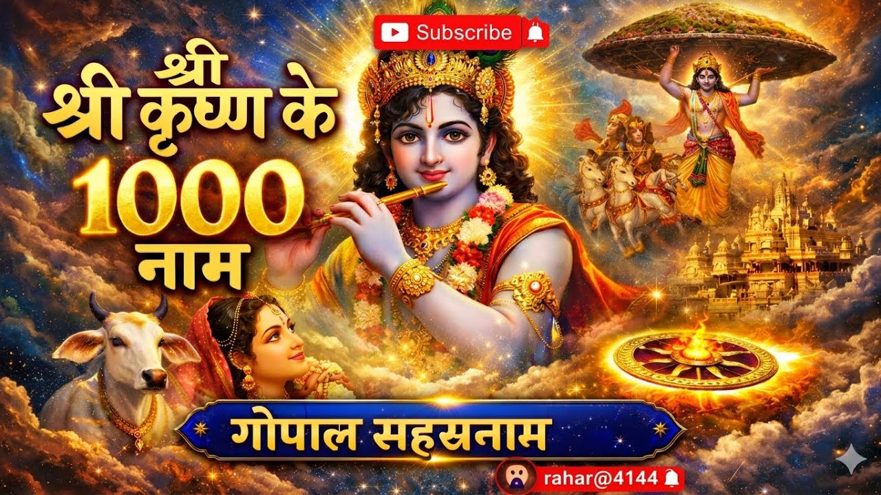 गोपाल सहस्रनाम | भगवान Lord Krishna के 1000 पवित्र नाम | सुनते ही मनोकामना पूर्ण शांति और सुख
