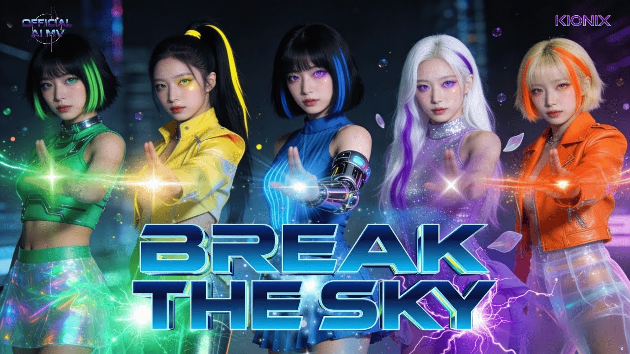 Kionix - Break The Sky | Futuristic AI K-Pop | Official Lyric Video (Huntrix Inspired)