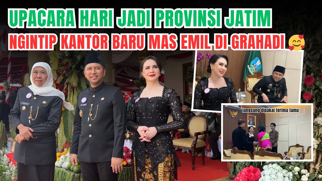 UPACARA HUT KE-80 JAWA TIMUR, NGINTIP KANTOR BARU MAS EMIL 😊 | Arumi Bachsin