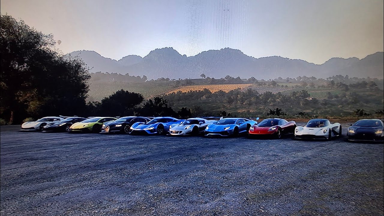 FH5 drag race AM valhalla Contach T.50 Aventador Venom GT EP9 Chiron Aventador SV Laferrari Jesko 