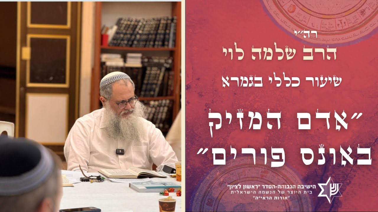שיעור כללי בגמרא|אדם המזיק באונס בפורים|הרב שלמה לוי שליט״א