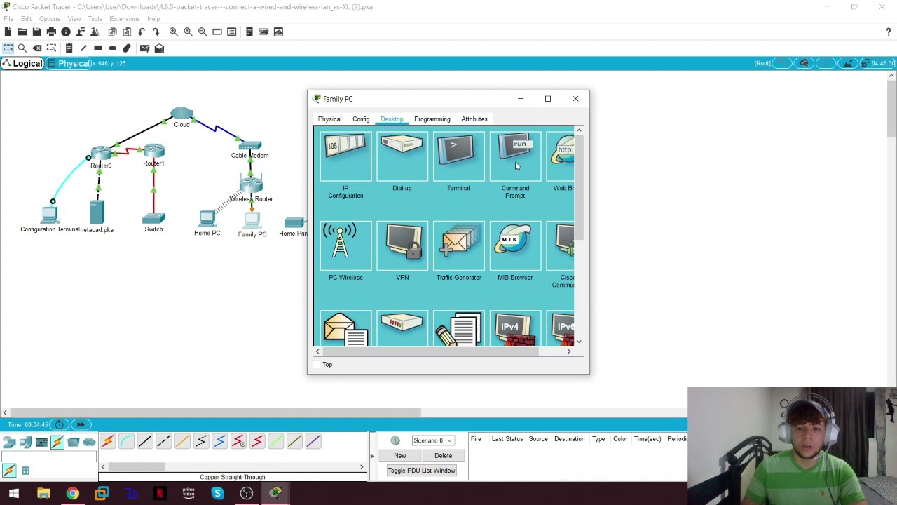 4.6.5 Packet Tracer - Conecte una LAN cableada e inalámbrica