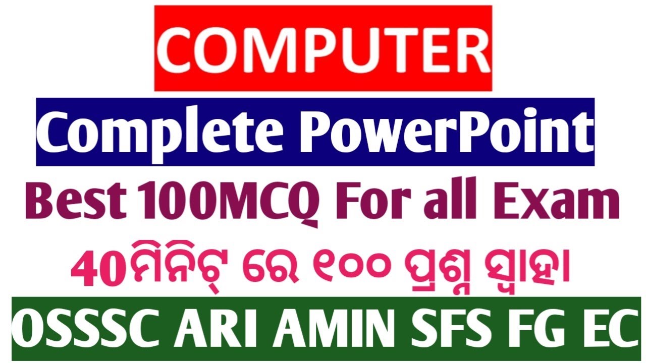 OSSSC GROUP C 2841 post // Complete MS powerpoint // All important Question // ARI AMIN SFS FG EC