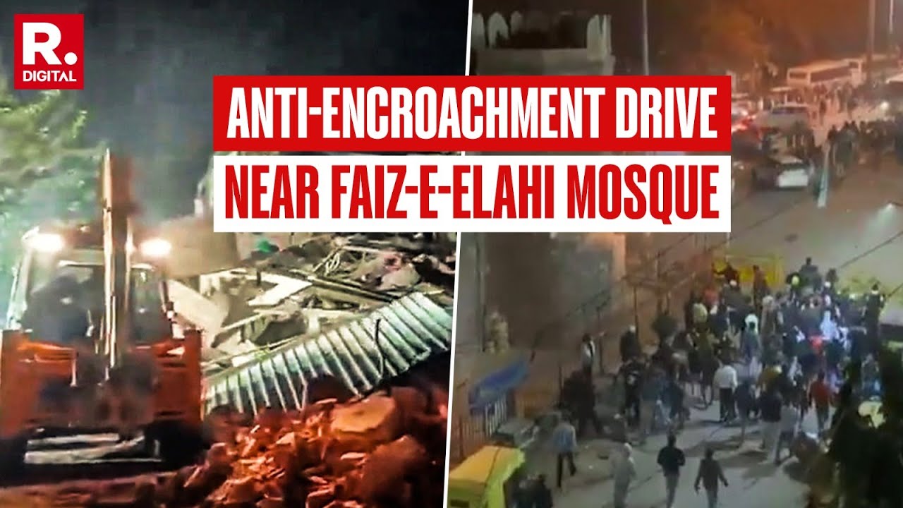 Delhi BREAKING: Stones Thrown At Cops During Pre-Dawn Demolition Drive Near Faiz-E-Elahi Mosque