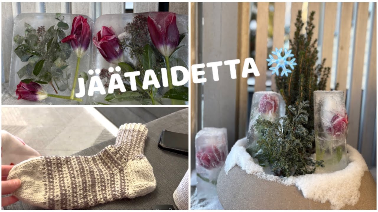 Jäätaidetta, ihanat lämpöiset villasukat, blinejä ja kuuselle kyytiä! 😊🧦