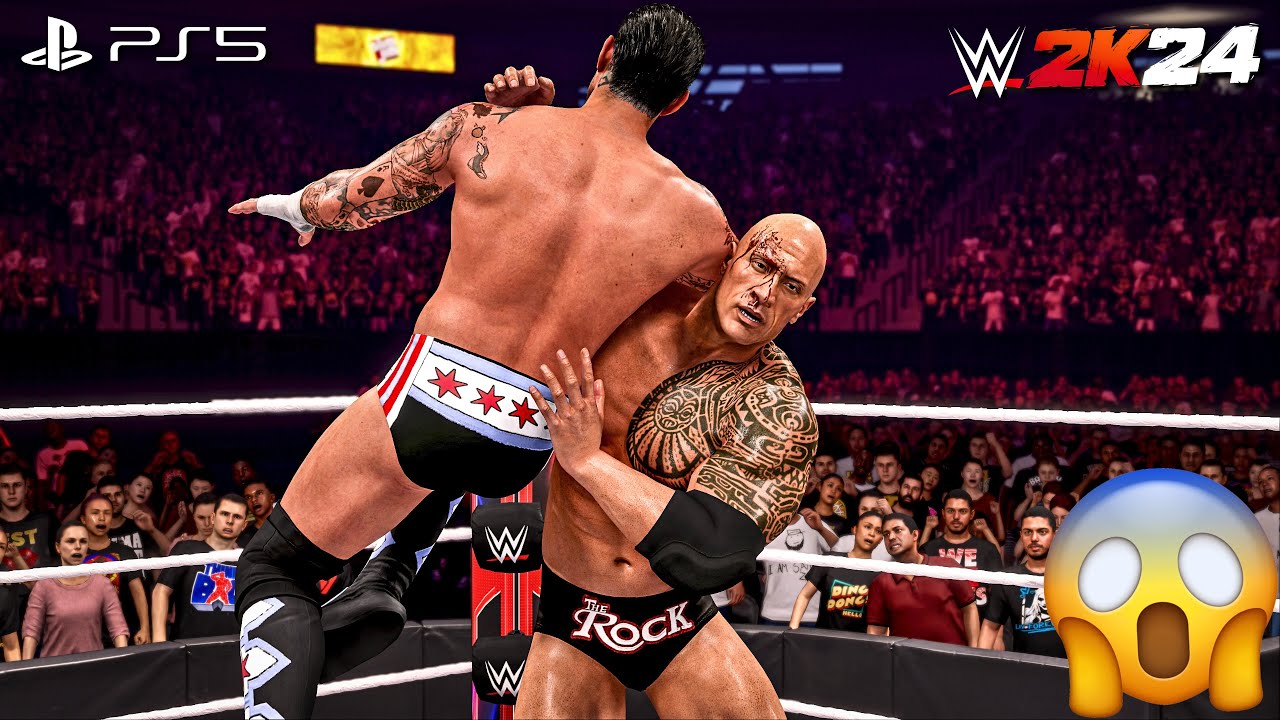 WWE 2K24 - The Rock vs. CM Punk - WWE Championship Match at Royal Rumble | PS5™ [4K60]